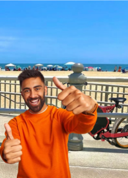 Man infront of beach home page website optimized Man infront of beach home page website optimized